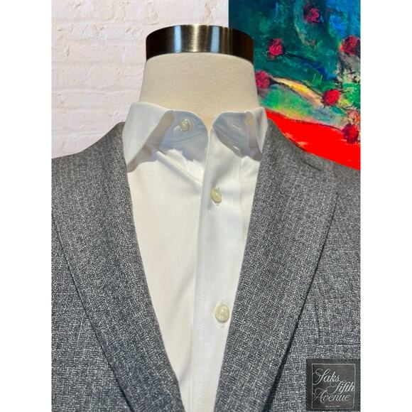 Saks Italy 42R Unstructured Blue Gray Freely Lanificio Comero Sport Coat Jacket - Picture 2 of 15